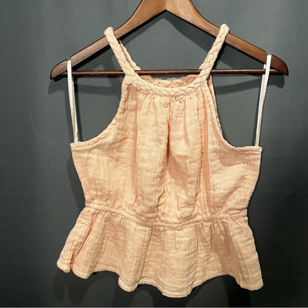 SIM & SAM Halter Peplum Top